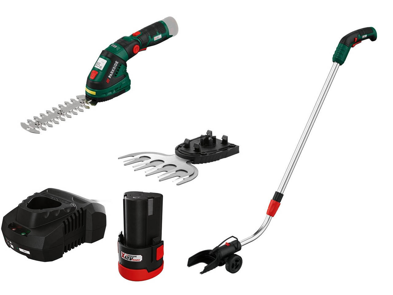 

Аккумуляторные ножницы для травы и кустарников PARKSIDE PGSA 12 A1 (АКБ 12 В 2 А/ч + ЗУ)