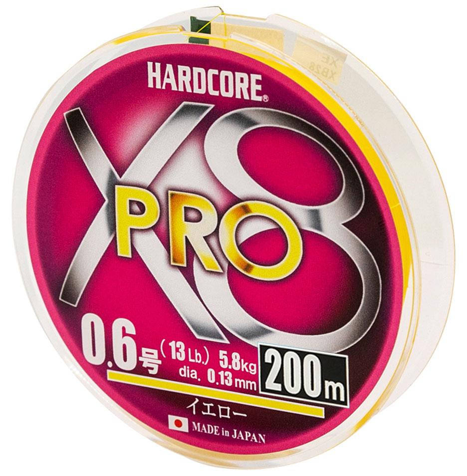 

Шнур Duel Hardcore X8 PRO 200m 0.13mm 5.8kg #0.6, Желтый