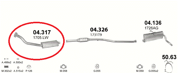 

Приемная труба (коллекторная) (выхлопная система) Peugeot Partner 1.9D (Пежо Партнер)