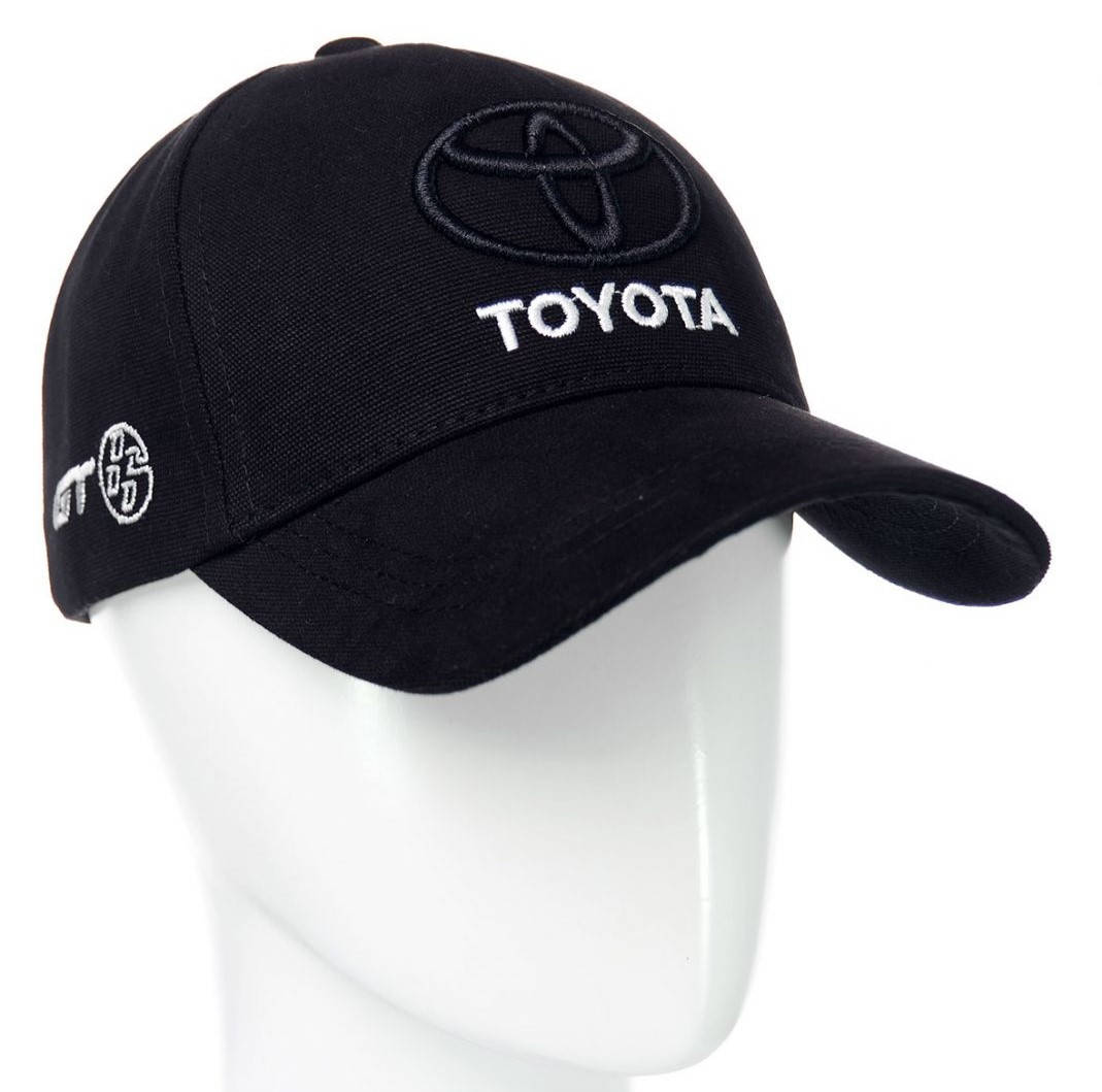 

Автомобильная бейсболка кепка Тойота Toyota плотная черного цвета, Черный