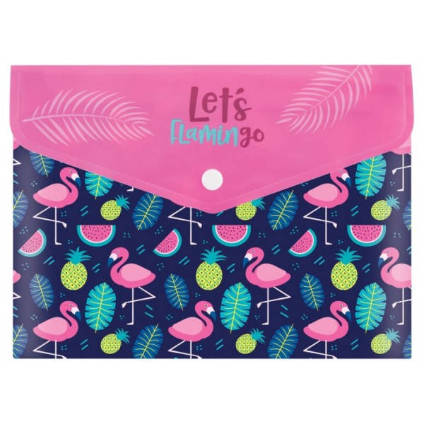 

Папка-конверт А5 на кнопке Flamingo, 180 мкм