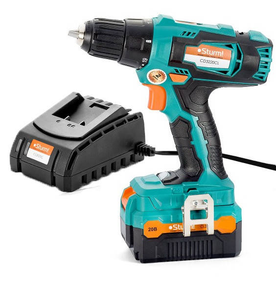 

Аккумуляторная дрель-шуруповерт Sturm CD3220CL 20В с батареей и зарядным устройством