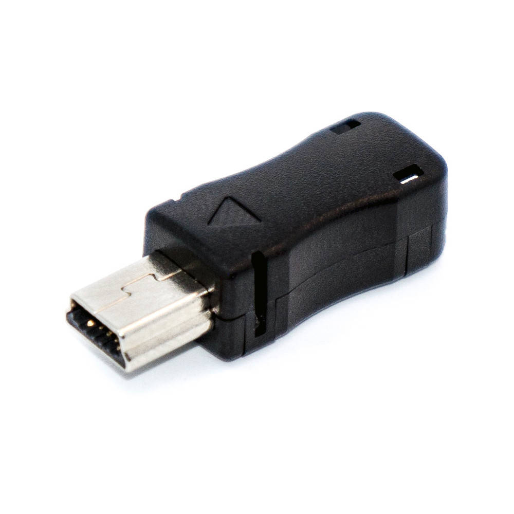 

Разъём mini USB, штекер 5pin пайка на кабель, корпус пластик, черный