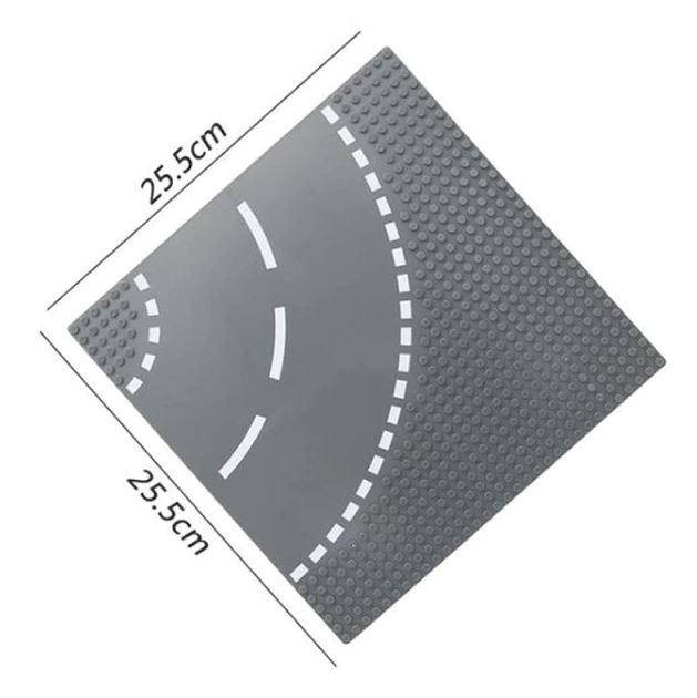 

Базовая пластина для констукторов Лего Поворот дороги 32x32 (25.5x25.5cm) Серая, Серый