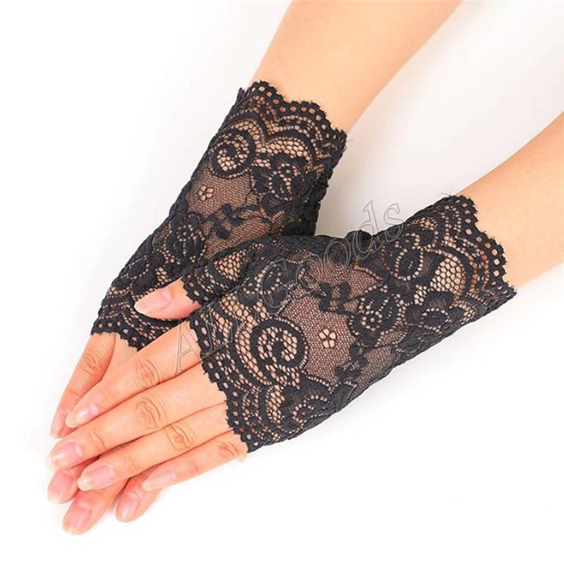 

Перчатки кружевные короткие варежка p500black, Черный