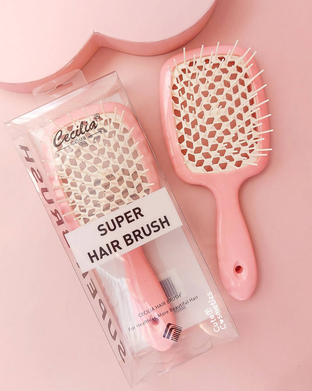 

Розчіска для волосся глянцева Cecilia Super Hair Brush . Рожева