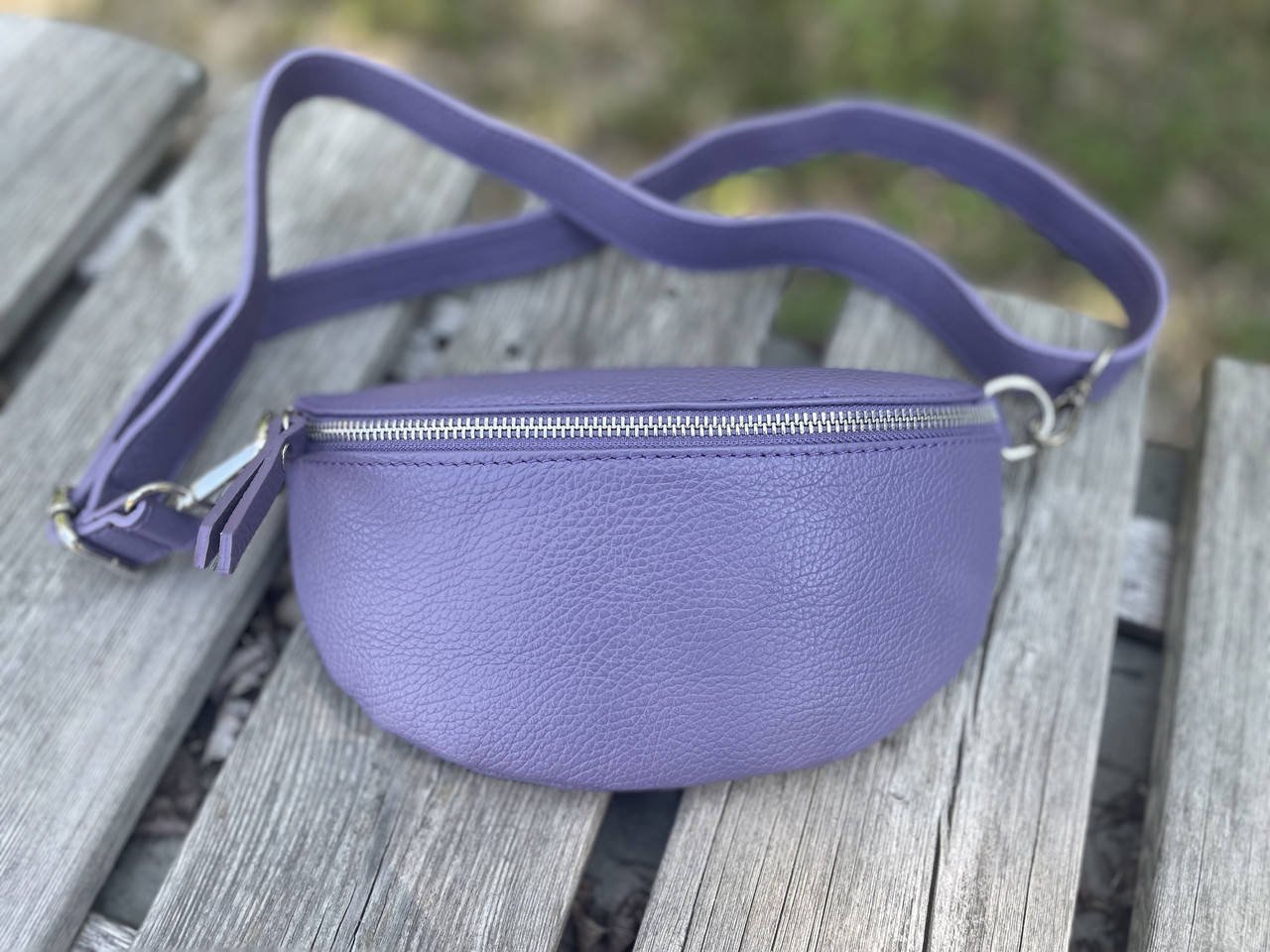 

Кожаная сиреневая поясная сумка бананка Jean, Италия, цвета в ассортименте, Сиреневый