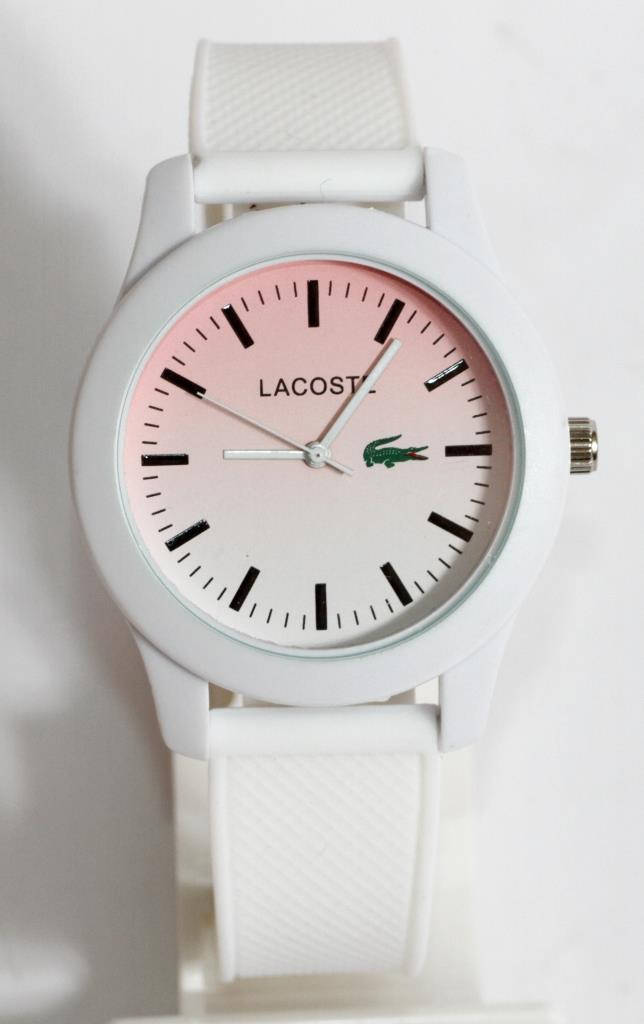 

Наручные кварцевые часы Lacoste M161. Белые с бирюзовым циферблатом