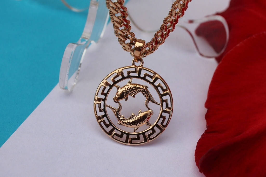 

Кулон зодиак Xuping Jewelry рыбы 2.5 см золотистый