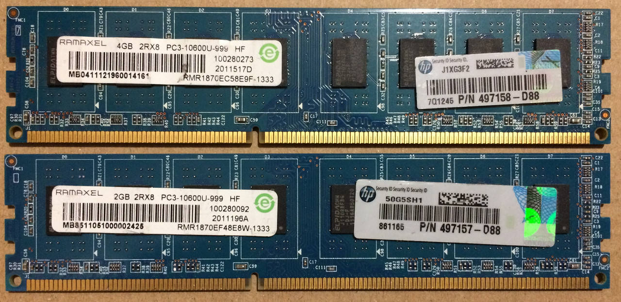 

8GB 2x4GB DDR3 1333MHz Ramaxel PC3 10600U 2Rx8 RAM Оперативная память