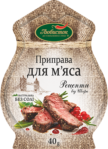 

«Рецепты от Шефа» Приправа к мясу без соли 40гр ТМ "Любисток"