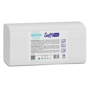 

Полотенце бумажное SoffiPro Optimal 2 слоя белое 150 шт., Белый