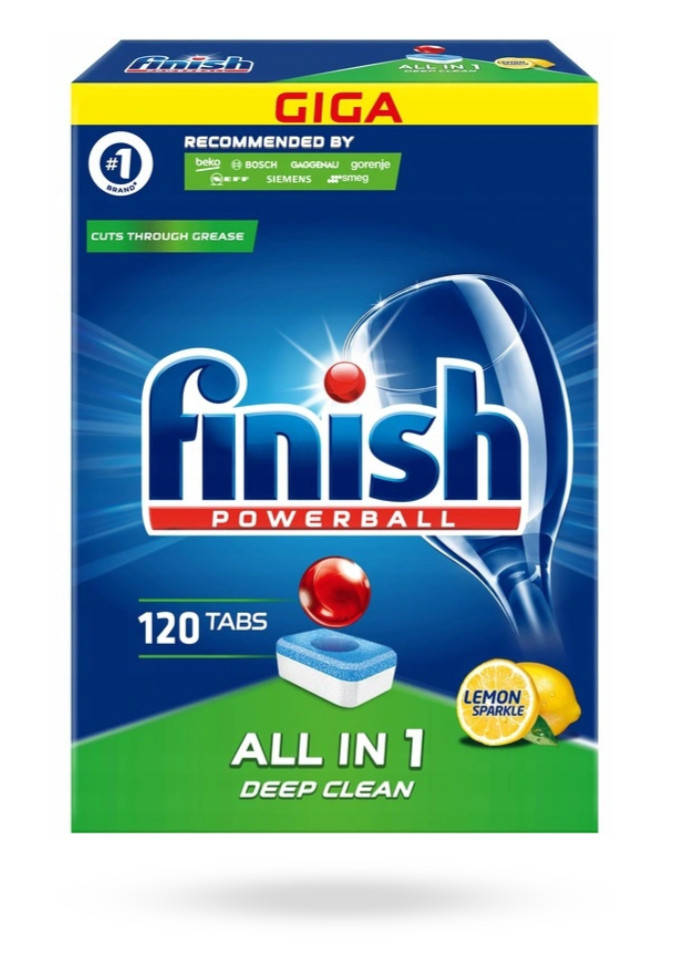 

Таблетки для посудомоечных машин Finish All in 1 Lemon 120 шт