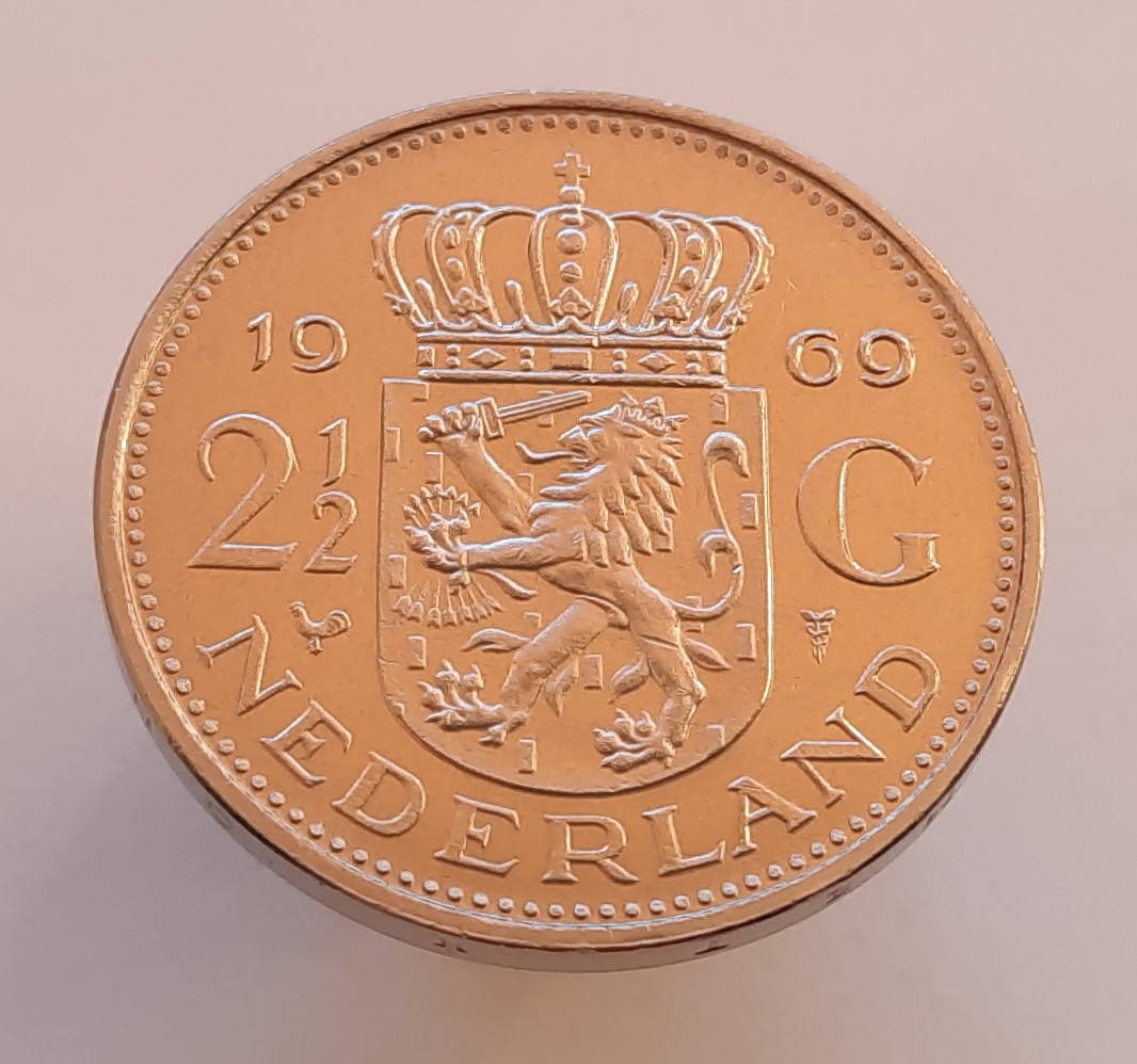 

Нидерланды 2½ гульдена 1969