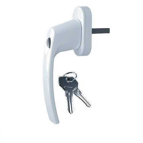 

Ручка оконная с ключом VENERA (антидетка) белая, Белый