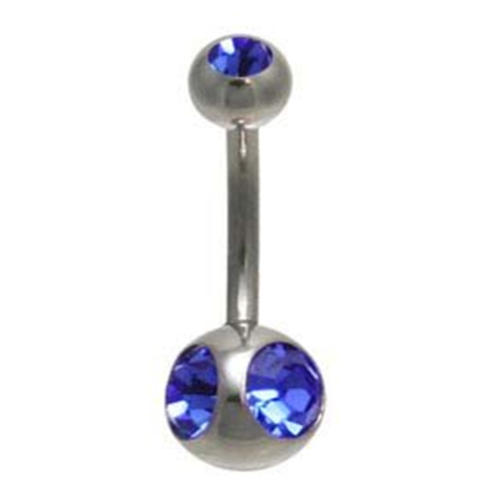 

Серьга в пупок банан 3 камня