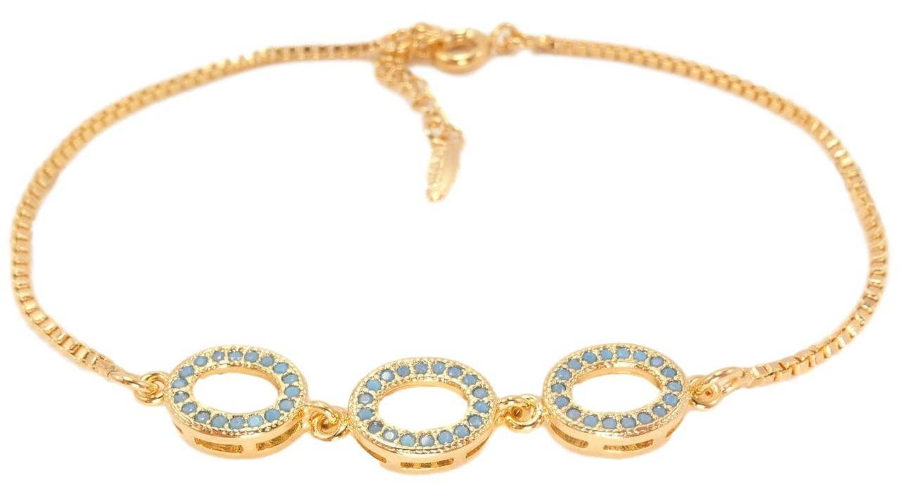 

Браслет Xuping Позолота 18K "Три Овала" с доп.цепочкой длина 17,5-21см
