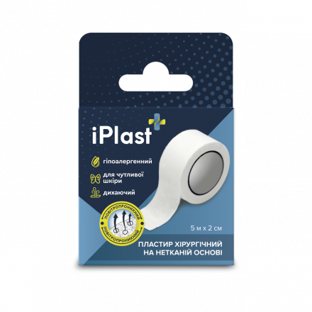 

Пластырь iPlast хирургический на нетканой основе 5мх2см