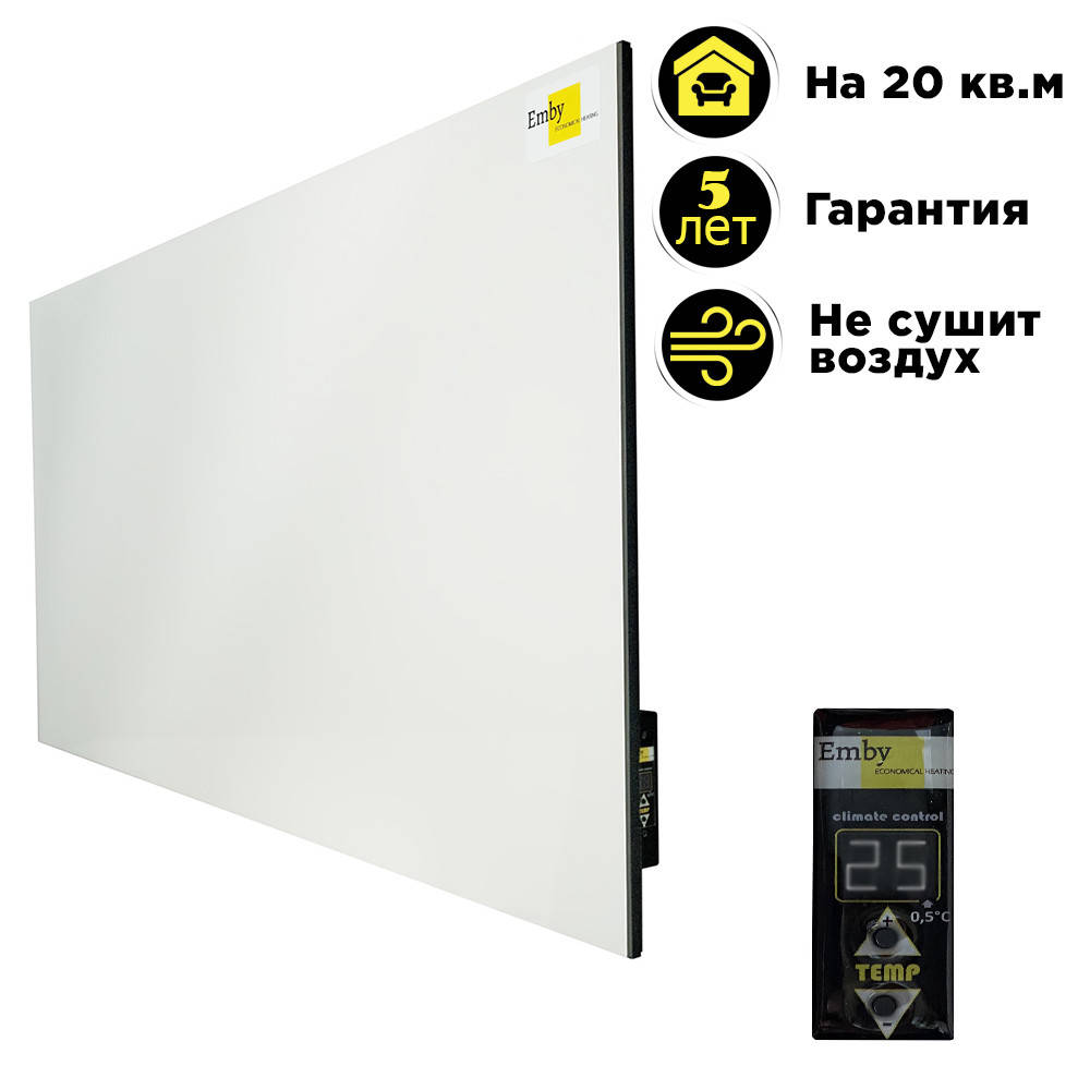 

Керамический обогреватель Emby CHT-1000 белый с терморегулятором на 20 кв.м