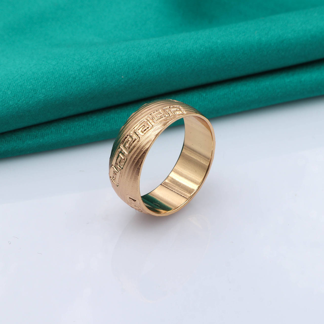 

Кольцо "Американка" с греческим узором, р.19,5, р.20,5, р.21, медзолото Xuping, 18К