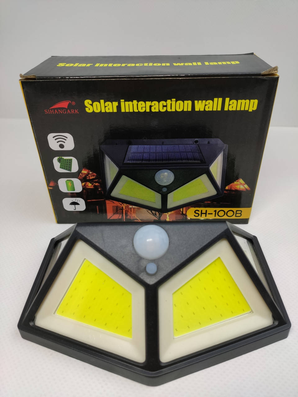 

Уличный фонарь, светильник с датчиком движения, прожектор на солнечной батарее Solar Wall Lamp SH-100 led