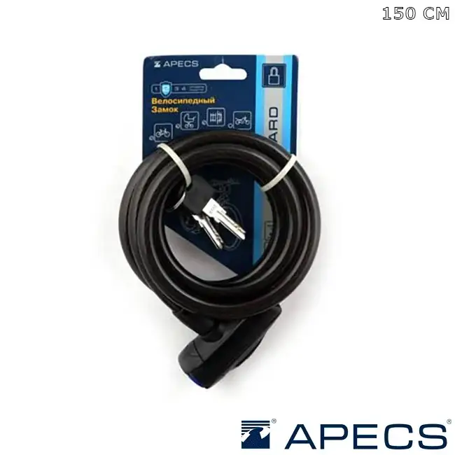 

Велозамок APECS PD-84 150 см с профильным ключом