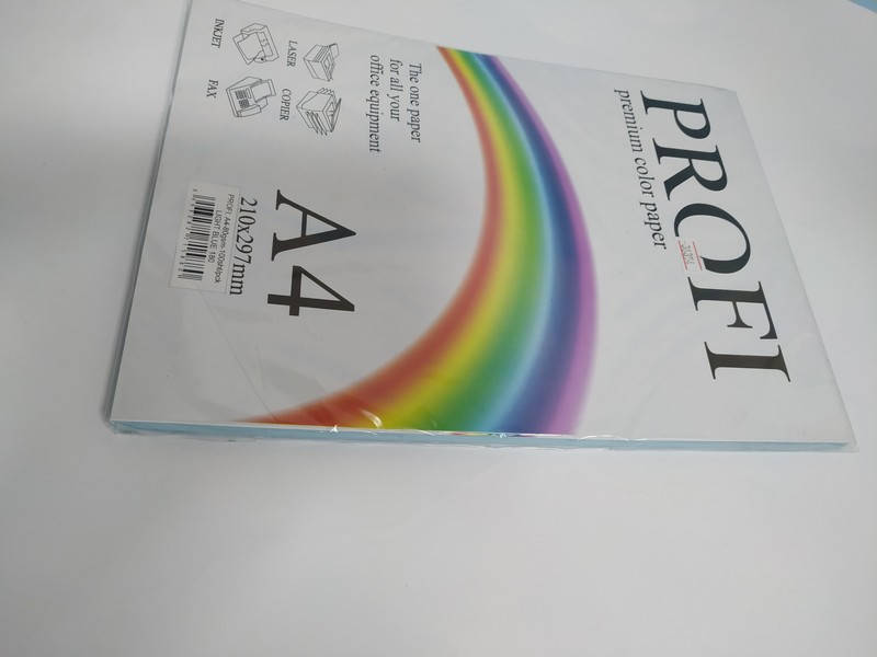 

Кольоровий папір PROFI А4/80г 100арк №180 блакитний