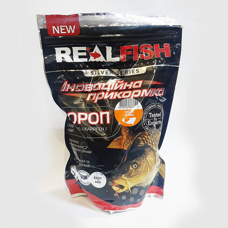 

Прикормка RealFish Карп Кислая груша 1кг