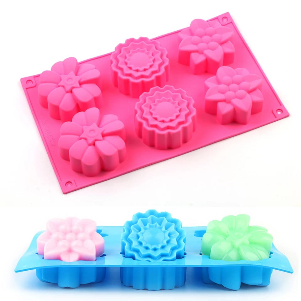 

Форма силиконовая для выпечки Цветы ассорти 6 глубокие