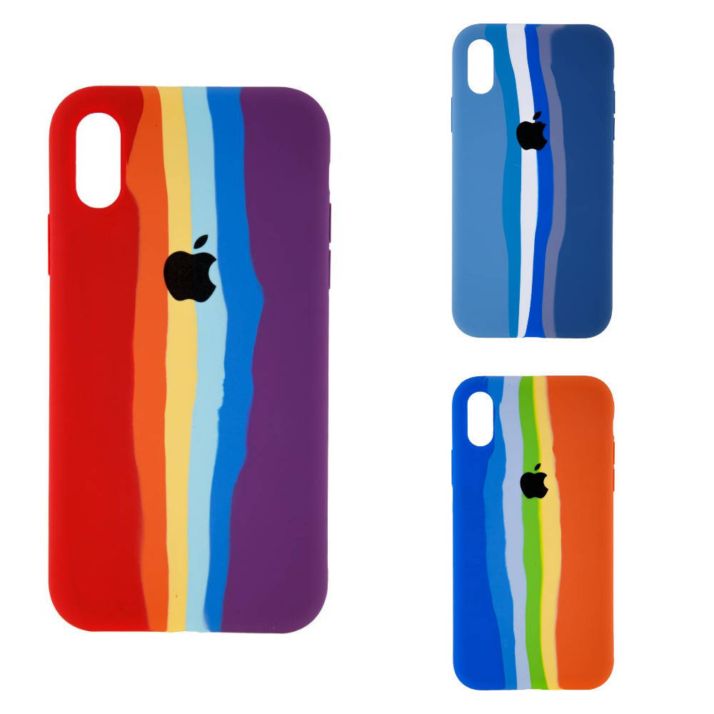 

Чехол на Iphone XR Айфон XR Силиконовый с микрофиброй Rainbow (3 цвета), Разные цвета