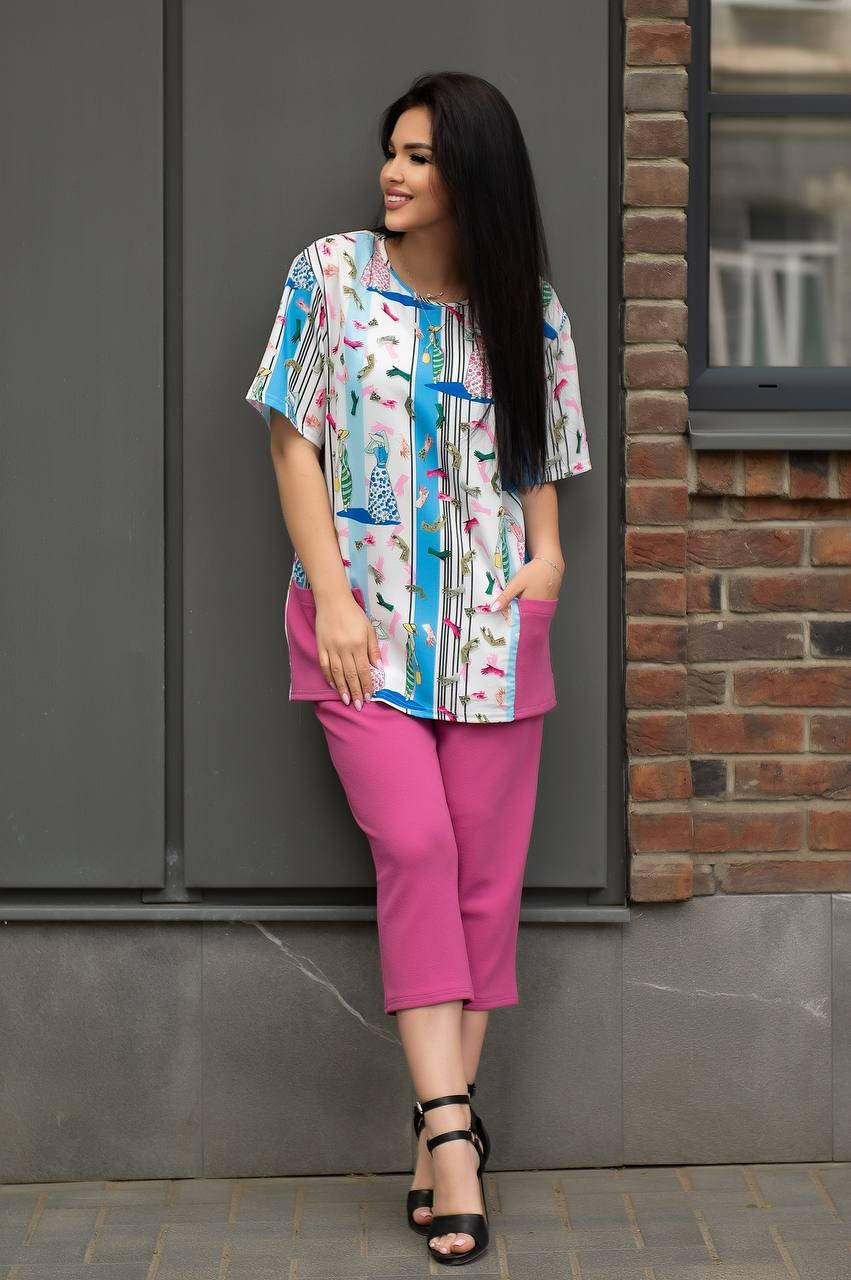 

Костюм женский лён + трикотаж (50-60)(3цв) "Gold Fashion" недорого от прямого поставщика, Разные цвета