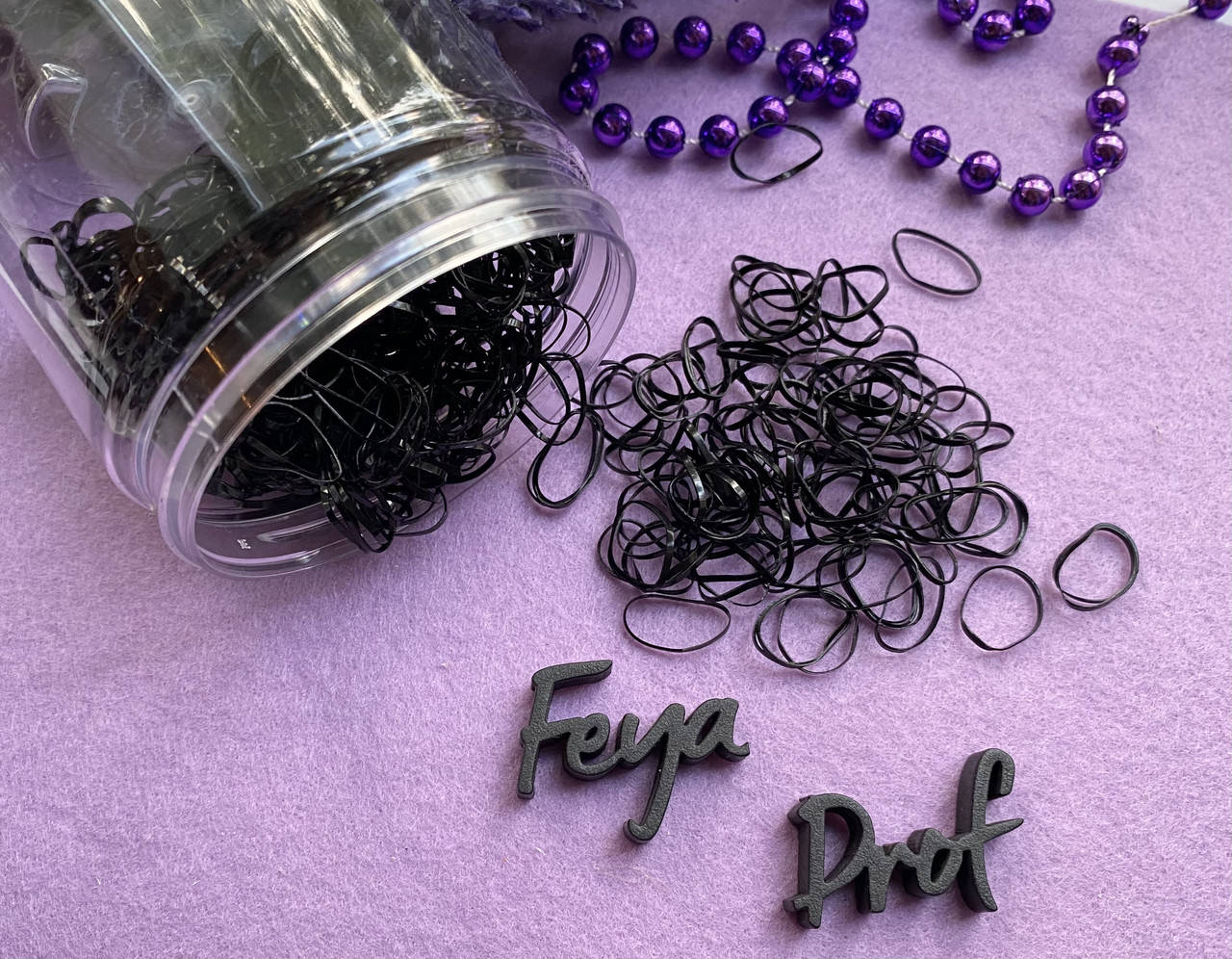 

Резинки силиконовые в банке черные (500шт), Черный