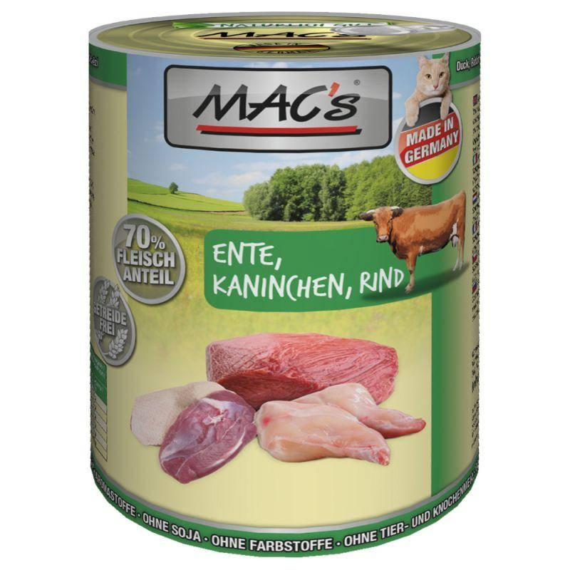 

Консервы для котов Mac`s Ente,Kaninchen,Rind Утка,Кролик,Говядина
