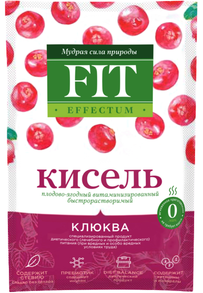 

Кисель быстрорастворимый ФитПарад Fit Effectum пакет-саше вкус Клюква (30 грамм)