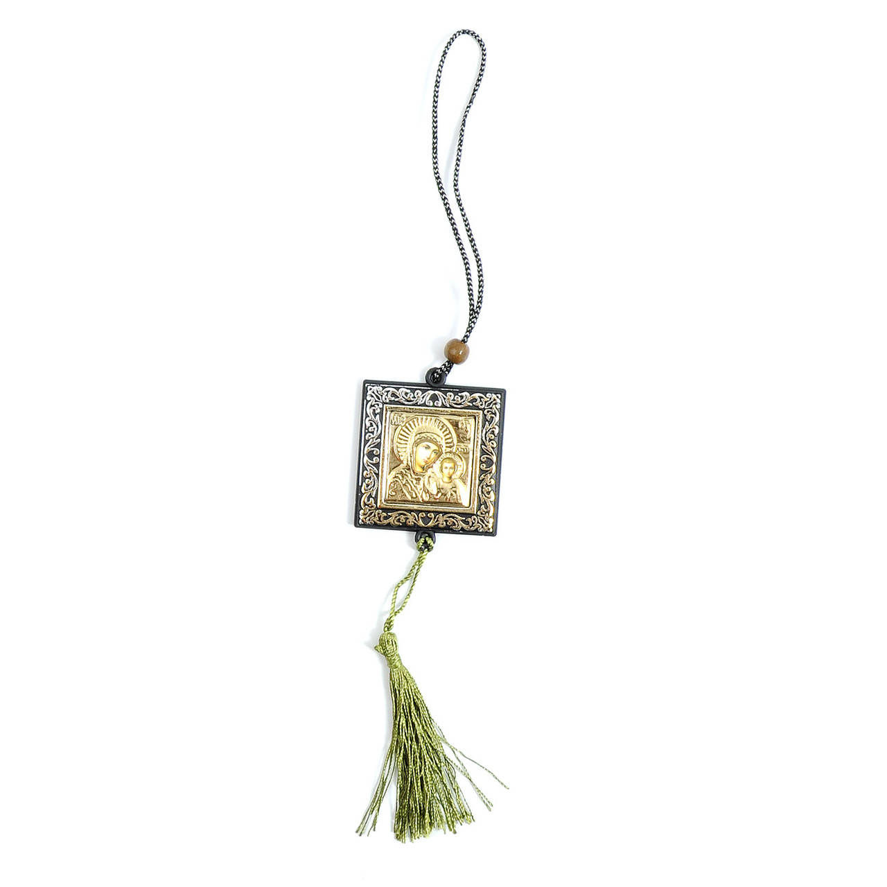 

Икона оберег "Матерь Божья" в авто на зеркало заднего вида образ с2-й сторон