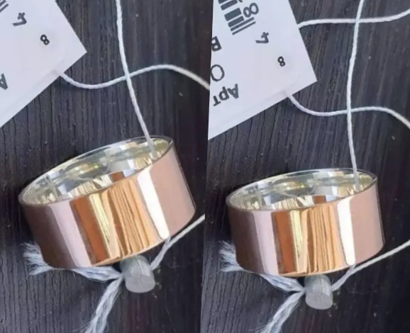 

Обручальное кольцо 925 пробы со вставкой золота 375 пробы по всему кругу Американка, ширина 8 мм