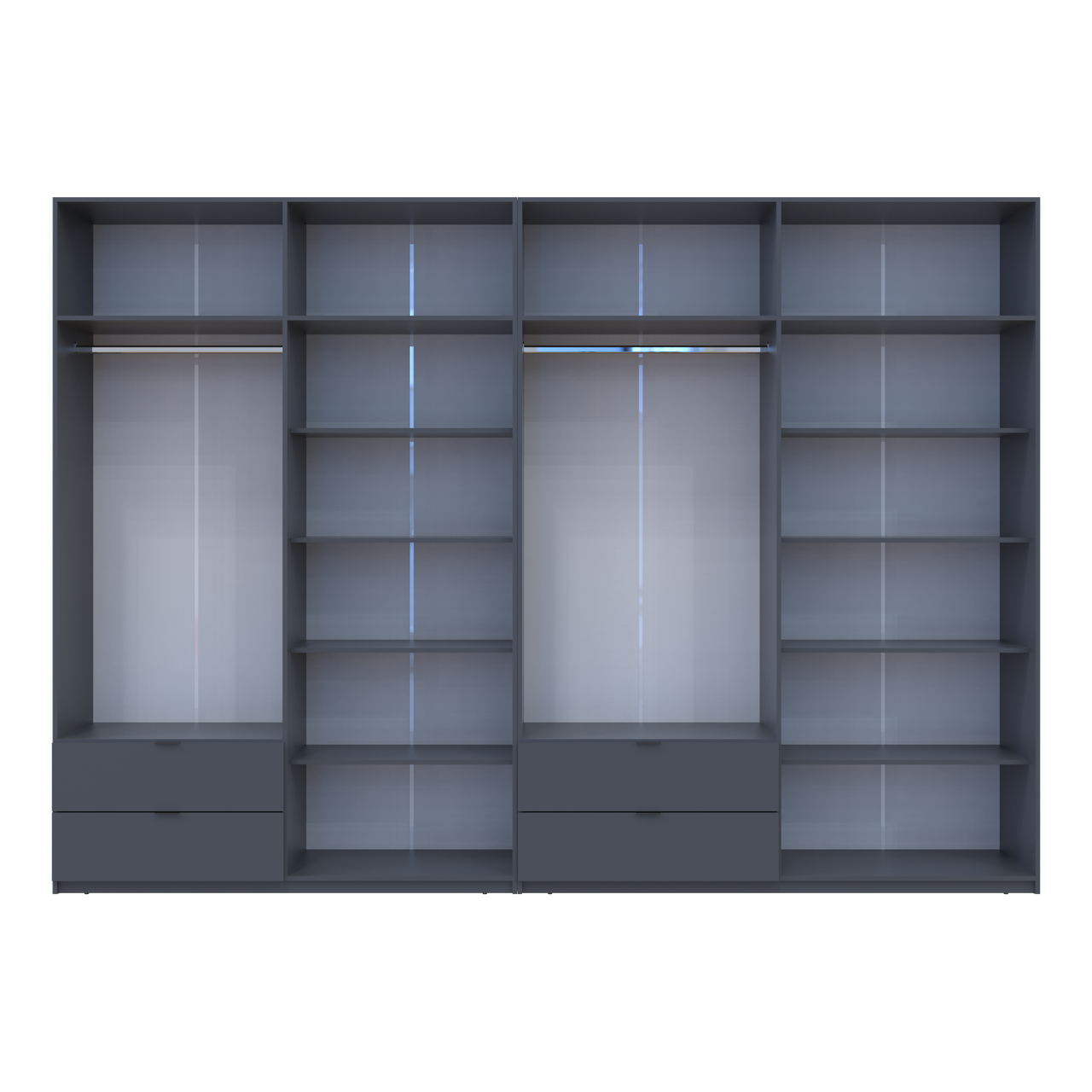 Розпашна Шафа для одягу Doros Лукас Графіт 4+4 ДСП 340х50х240 (42005141) 5