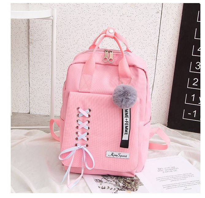 

Школьный рюкзак cтильный подростковый со шнуровкой Be Trendy для девочки, 4 цвета розовый
