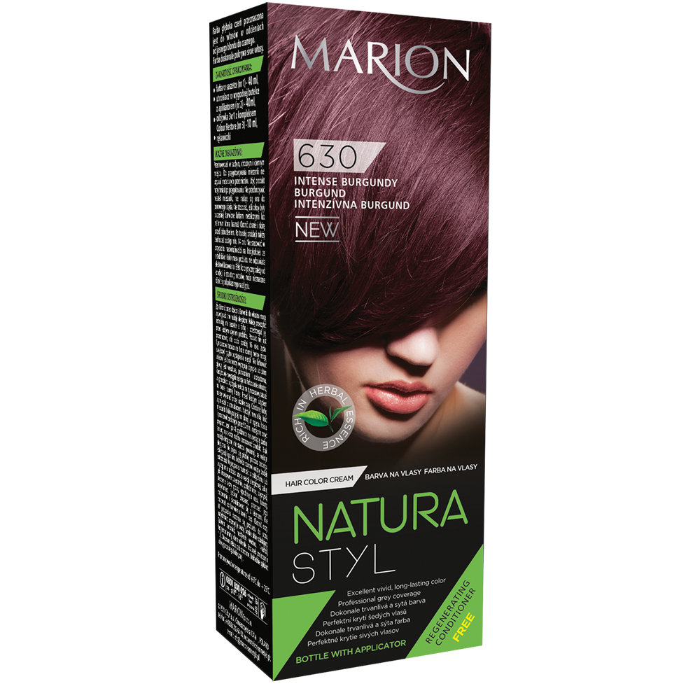 

Фарба для волосся Marion Natural Styl 630 Насичений бургунді 40/40/10 мл (4118032)