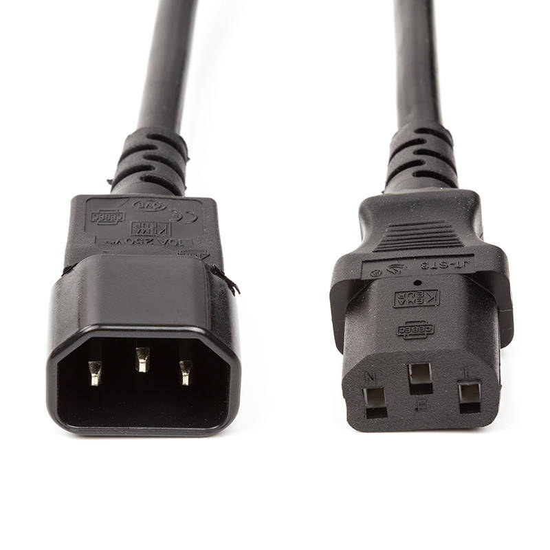 

Кабель питания PowerPlant IEC C13-C14, Cu 3x1.5мм2, 2м, Черный