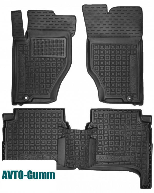 

Коврики в салон для Kia Sorento '03-09 BL резиновые, черные (AVTO-Gumm), Черный