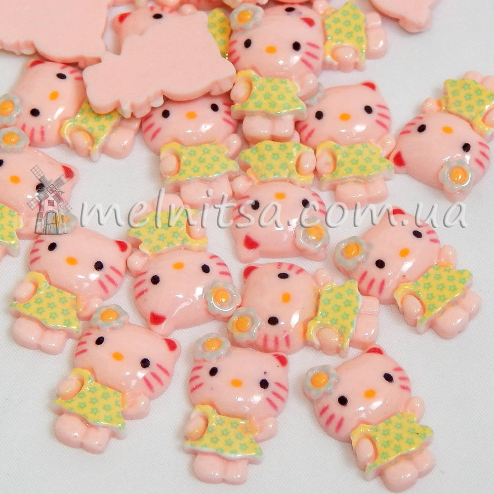 

Клеевой декор Hello Kitty, 18x12 мм, св. розовый