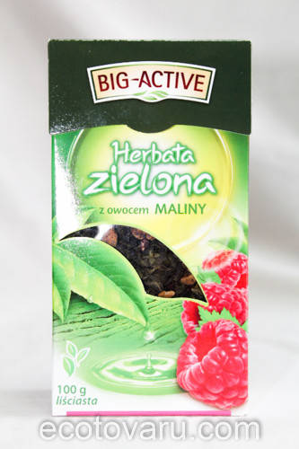 

Чай Big-Active Зеленый с малиной Листовой 100гр