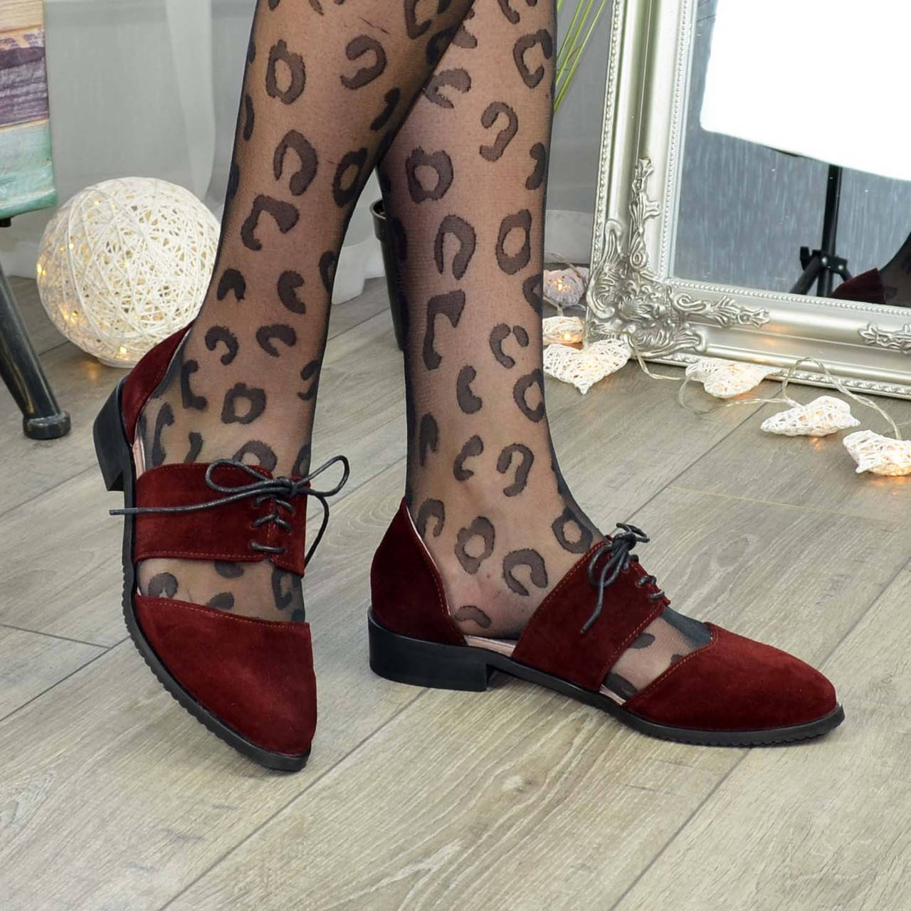 

Стильные женские замшевые туфли на низком ходу, цвет бордо, Бордовый