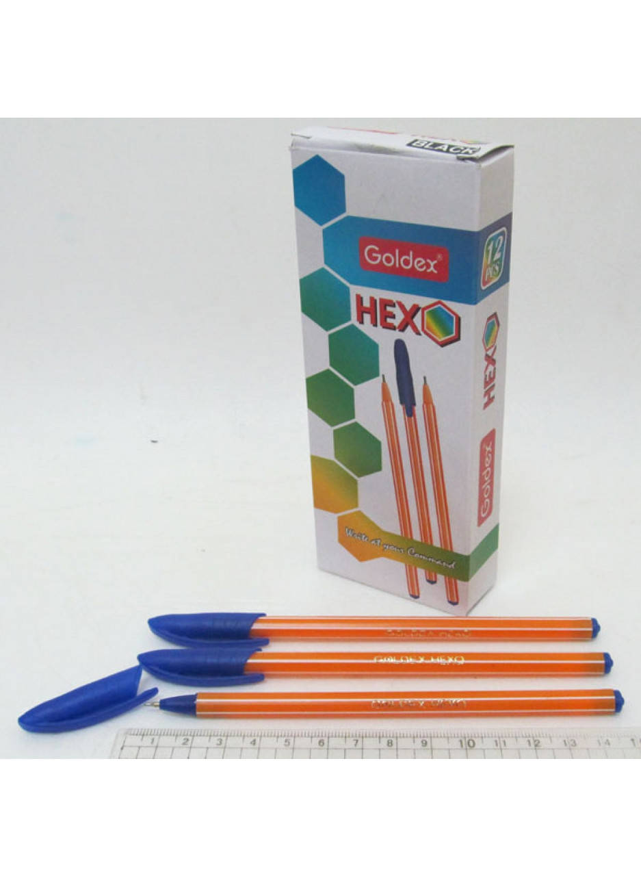 

Ручка масл. Goldex "HEXO" #1101 Індия Blue 0.6мм