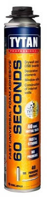

Пена-клей для теплоизоляционных плит профессиональная 60 секунд 750 мл Tytan