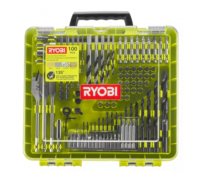 

Набор сверл и бит Ryobi RAKDD100, 100 шт. (5132004666)