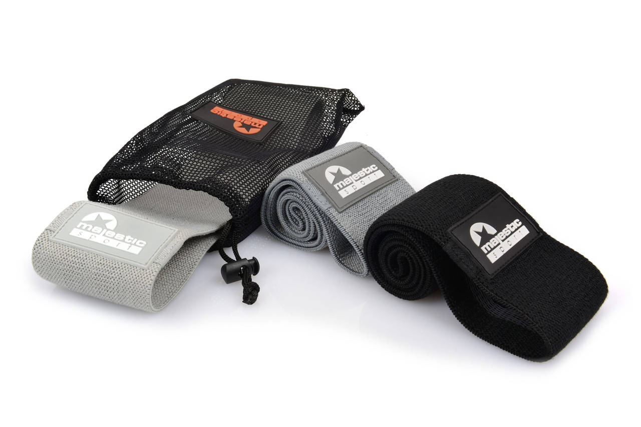 

Резинки для фитнеса из ткани Majestic Sport Hip Band набор 3 шт 13-37 кг M-HB-4504