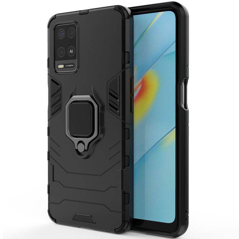 

Чехол для Oppo A54 противоударный с кольцом подставкой чехол на телефон оппо а54 черный Dwr