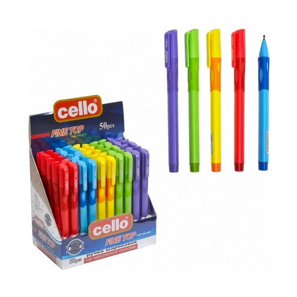 

Ручка шариковая масляная "Cello" серии "Fine Top" CL1361–50, тренажер для правши, синяя